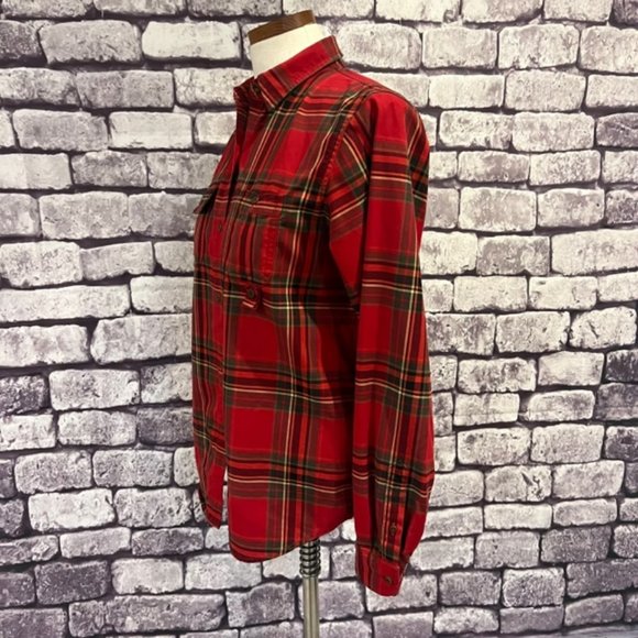 Lauren Ralph Lauren Red & Green Plaid Long Sleeve Top Size PM - Picture 4 of 11